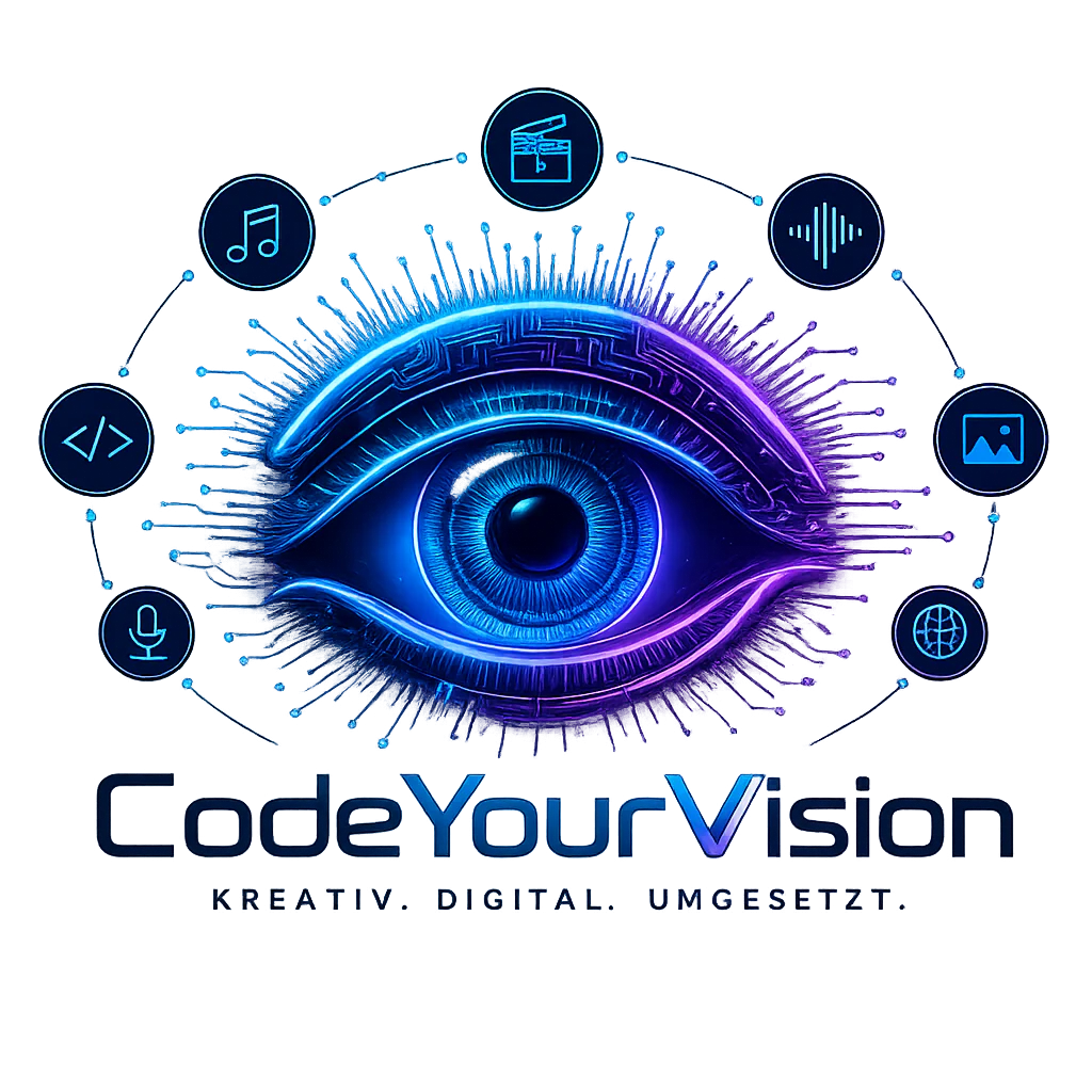CodeYourVision Logo auf Studio Monitor